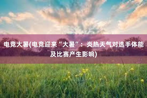 电竞大暑(电竞迎来“大暑”：炎热天气对选手体能及比赛产生影响)