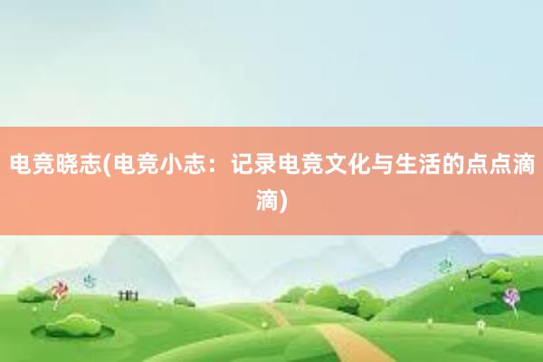 电竞晓志(电竞小志：记录电竞文化与生活的点点滴滴)