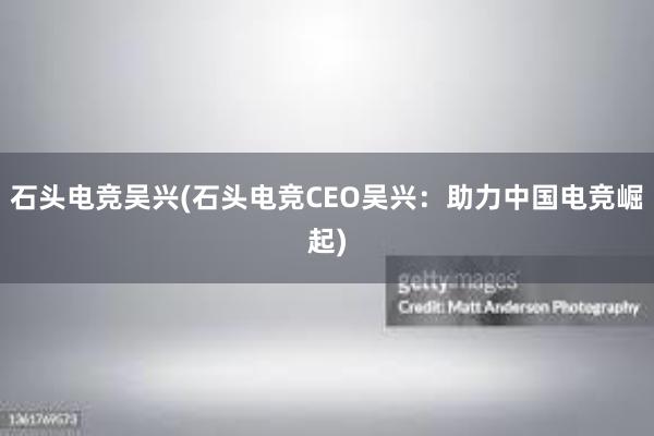 石头电竞吴兴(石头电竞CEO吴兴：助力中国电竞崛起)