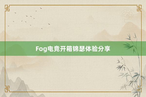 Fog电竞开箱锦瑟体验分享