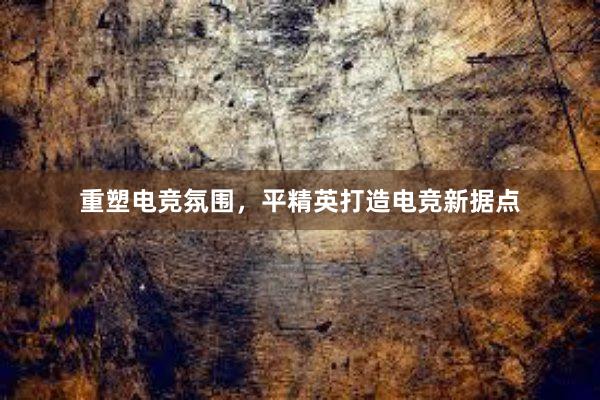 重塑电竞氛围，平精英打造电竞新据点