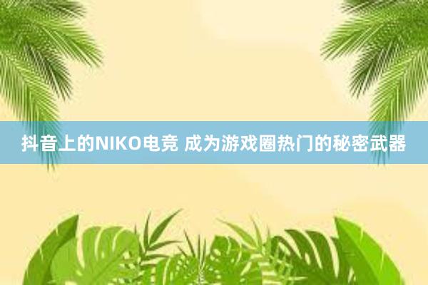 抖音上的NIKO电竞 成为游戏圈热门的秘密武器