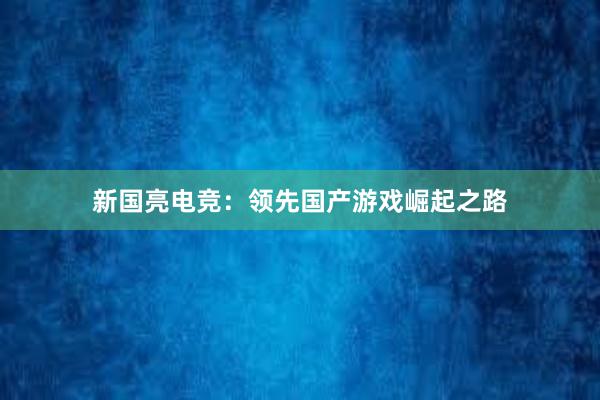 新国亮电竞：领先国产游戏崛起之路