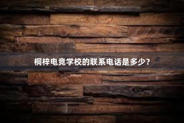 桐梓电竞学校的联系电话是多少？