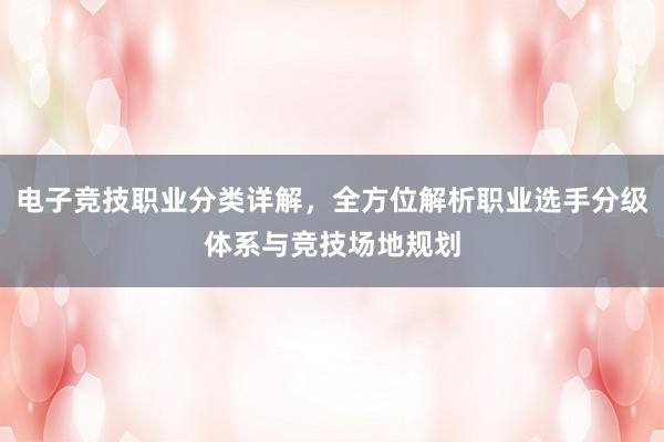 电子竞技职业分类详解，全方位解析职业选手分级体系与竞技场地规划