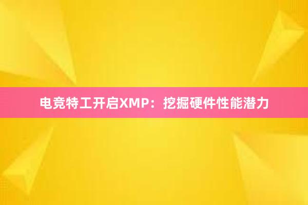 电竞特工开启XMP：挖掘硬件性能潜力