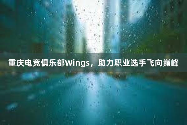 重庆电竞俱乐部Wings，助力职业选手飞向巅峰